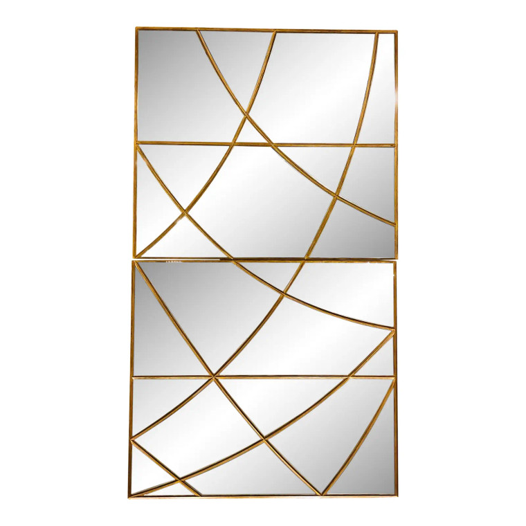 Christopher Guy Modern Geometric Two Panel Dior Wall Mirror