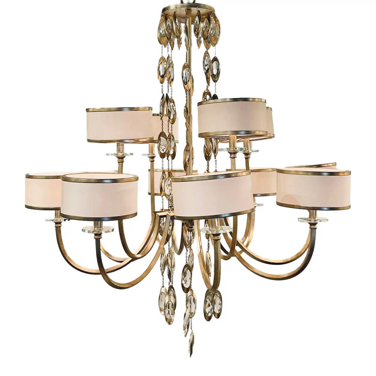 John Richard Transitional Brass Finished Counterpoint Chandelier