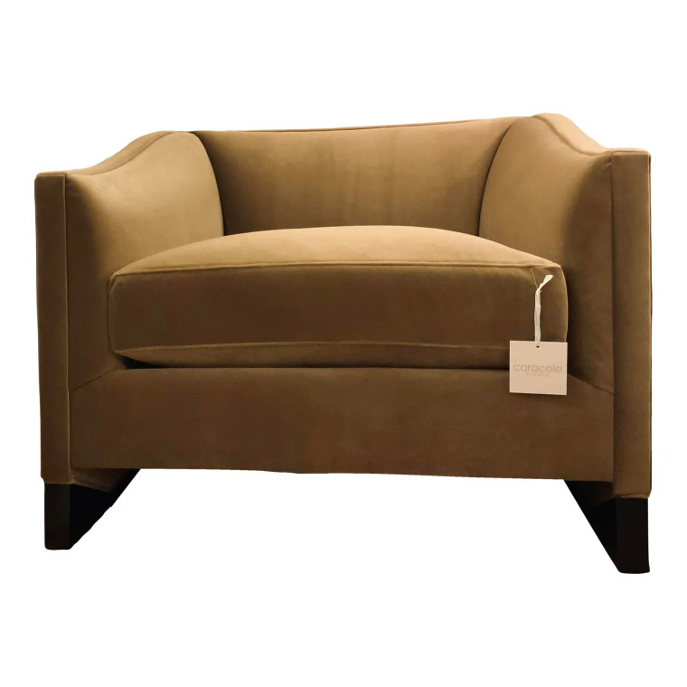 Caracole Modern Camel Velvet Club Chair