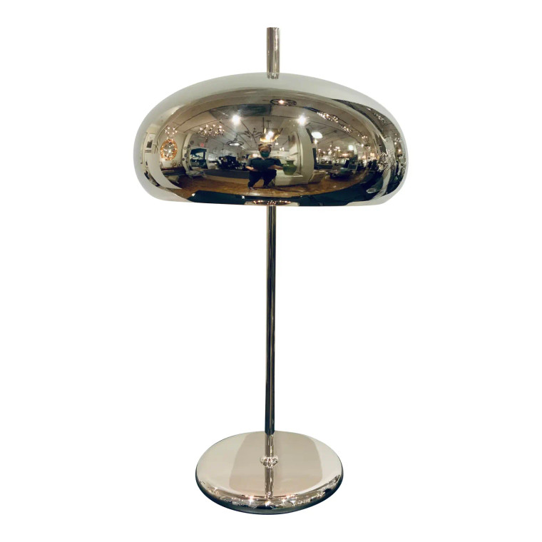Mid-Century Modern Style Dome Nickel Task Lamp