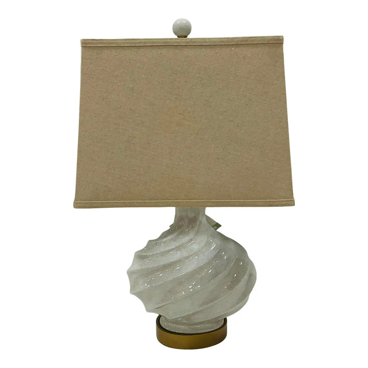 Currey & Company Modern Cream Crackle Glaze Porcelain Table Lamp