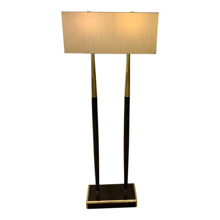 Theodore Alexander Modern Distressed Double Floor Lamp