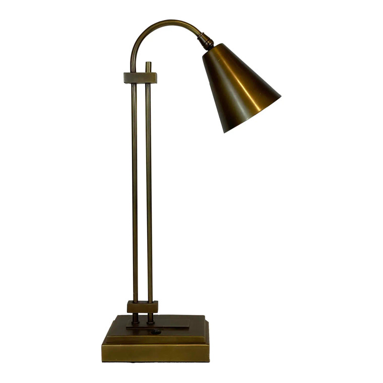 Currey & Company Modern Brass Symmetry Desk Lamp