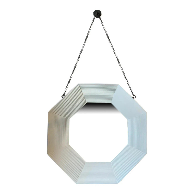 Daryl Carter Milling Road for Baker Modern White Octagonal Wall Mirror