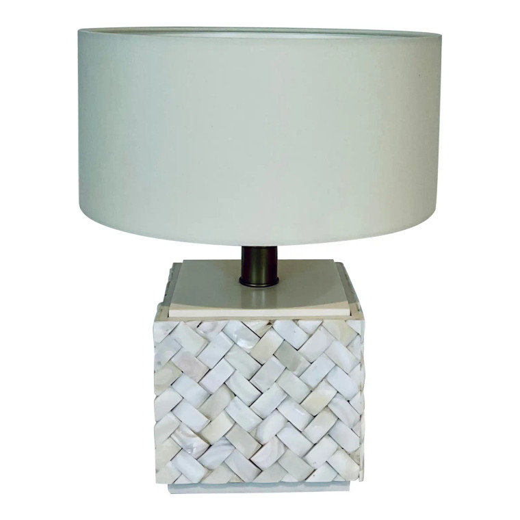 Currey & Company Petite Mother of Pearl Basket Weave Table Lamp
