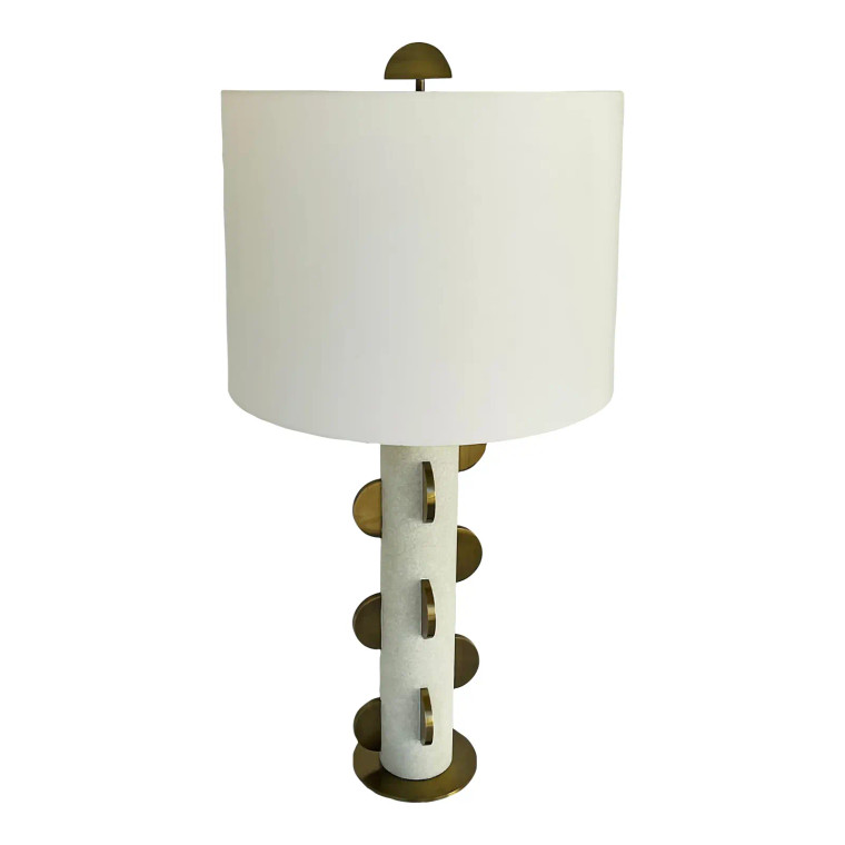 Revelation Brass and Stone Half Moon Table Lamp