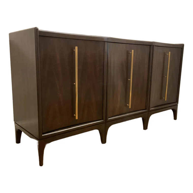 Revelation Modern Dark Walnut Curvature Cabinet