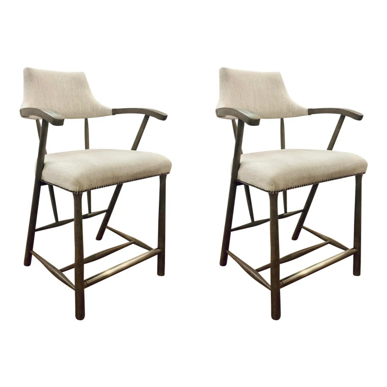 Hooker Organic Modern Stack Rock Counter Stools Pair