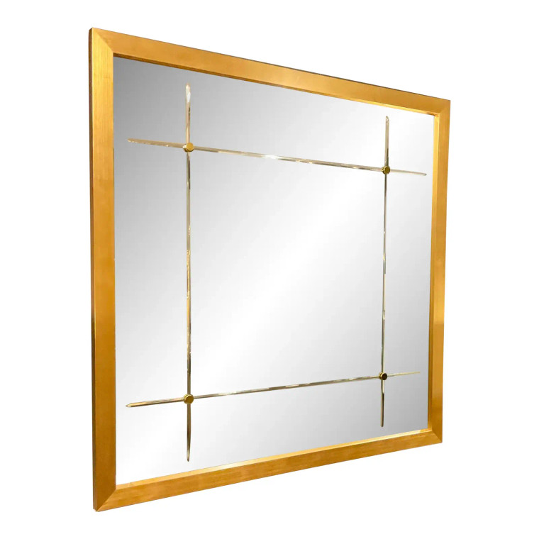 Global Views Modern Gold Finished Beaumont Square Wall Mirror