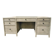 Modern Light Gray Wood Executive Desk