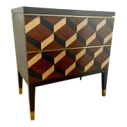 Currey & Co. Mid-Century Modern Style Geometric Sergio Chest