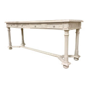 Jonathan Charles Transitional Chalk White Seagrass Console Table