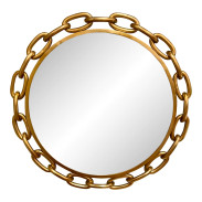 Global Views Industrial Modern Brass Linked Wall Mirror