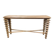 Currey & Company Modern Light Wood Saranya Console Table