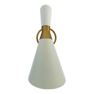 Mid-Century Modern Style White and Gold Long Wall Sconces After Charles Eames