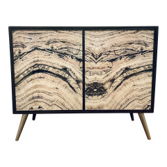 Hooker Modern Ivory & Black Rockee Two Door Chest
