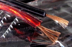 16AWG 2-cond Speaker Wire, 100% Copper, Clear Red/Black  SP16GA