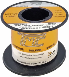 100g. Solder Wire, 60/40, 0.8mm/0.031"  24-6040-31TMC1/4