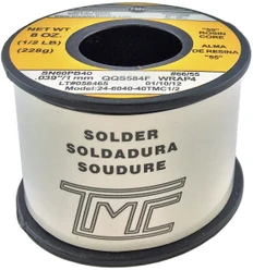 200g. Solder Wire, 60/40, 1mm/0.039"  24-6040-40TMC1/2