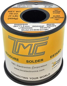 1 lb. Solder Wire, 60/40, 1.5mm/0.061"  24-6040-61TMC