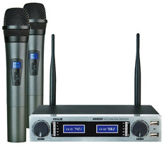Dual Wireless 16-Channel UHF Microphone System  VLR502-MULTI