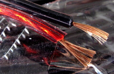 18AWG 2-cond Speaker Wire, 100% Copper, Clear Red/Black  SP18GA