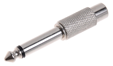 1/4" Mono Plug to RCA Jack Silver Adapter  AD-117XT