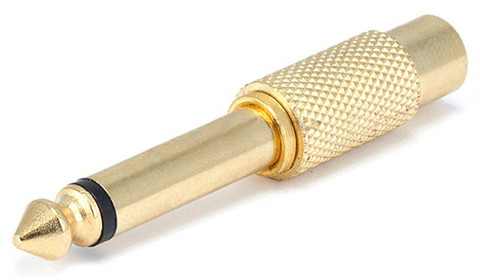 1/4" Mono Plug to RCA Jack Gold Adapter  AD-117XTG