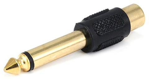 1/4" Mono Plug to RCA Jack Gold Adapter  AD-117G