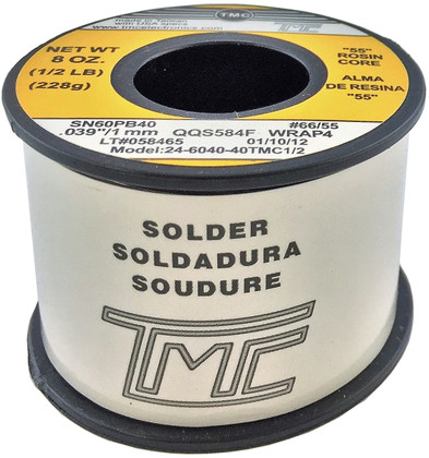 200g. Solder Wire, 60/40, 1mm/0.039"  24-6040-40TMC1/2