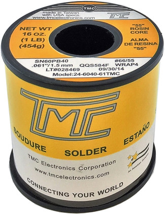 1 lb. Solder Wire, 60/40, 2.5mm/0.098"  24-6040-98TMC
