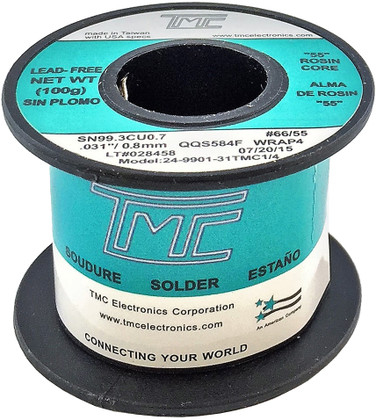 100g. (Lead-Free) Solder Wire, 0.8mm/0.031"  24-9901-31TMC1/4