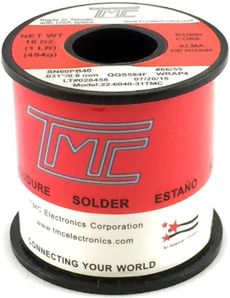 1 lb. Solder Wire, 60/40, 0.8mm/0.031"  22-6040-31TMC