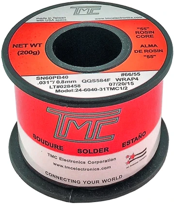 200g. Solder Wire, 60/40, 0.8mm/0.031"  22-6040-31TMC1/2