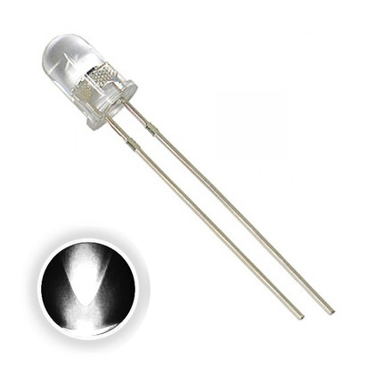 5mm White Clear 6000 MCD LED  LED5CWXT