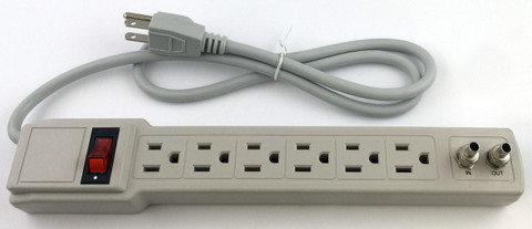 6-way Surge Protector Power Strip, Cable Modem Protection  AC-103CATV