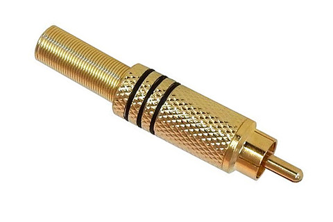 RCA Gold Plug with Strain Relief  PL-100BG