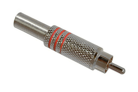 RCA Silver Plug with Strain Relief  PL-100R