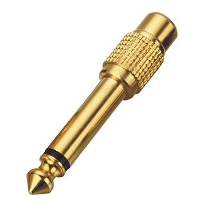 1/4" Mono Plug to RCA Jack Gold Adapter  AD-117PRO