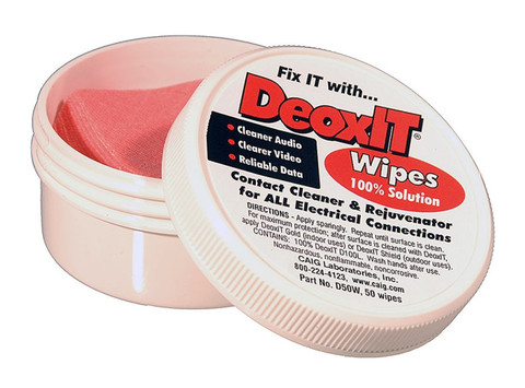 DeoxIT D-Series Contact Cleaner & Rejuvenator Wipes  D50W