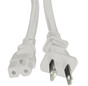 White 18AWG, 6ft, UL Approved AC Power Cord - Panasonic type  AC-107WH