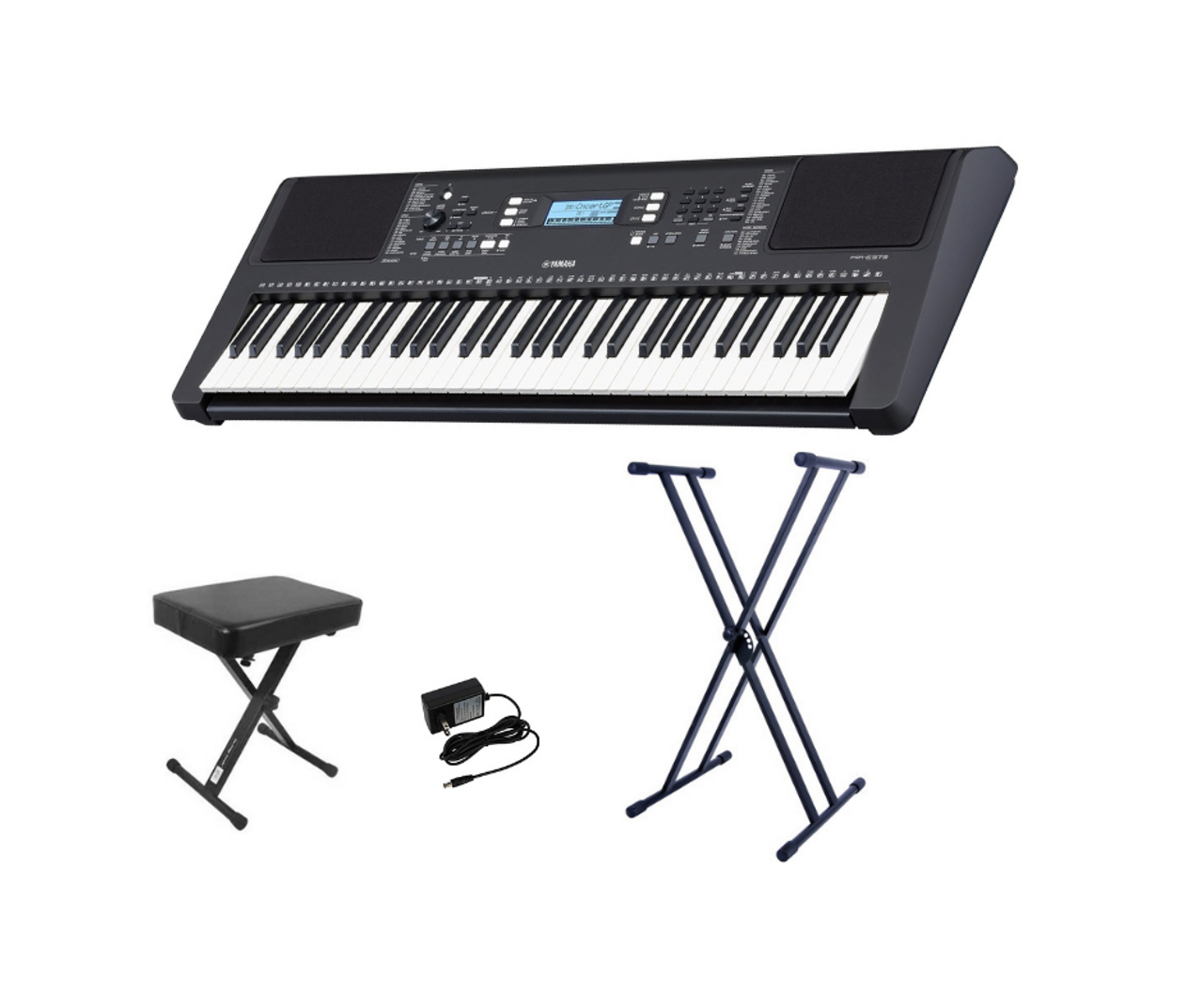 Yamaha PSR-E373 61-key Portable Arranger Essentials Bundle