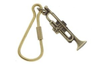 Keychain Trumpet Polished Brass