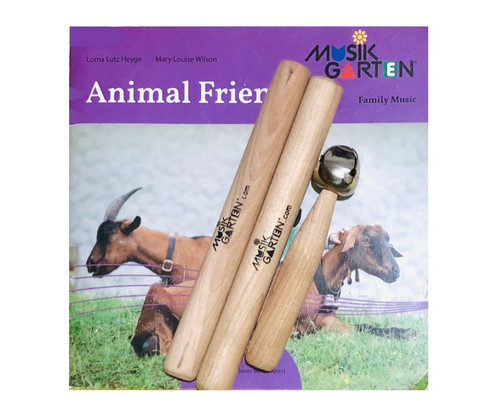 Musikgarten Family Music for Toddlers - Animal Friends + Rhythm sticks, Jingle Bell