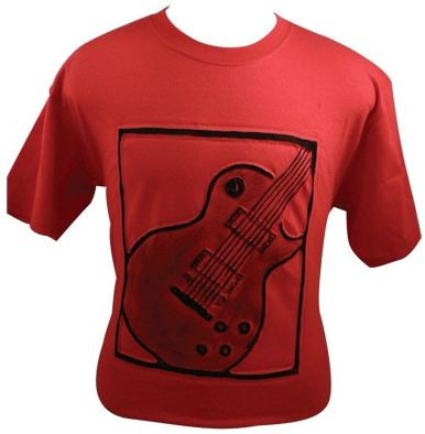 T-Shirt Emb Guitar Blue- Large