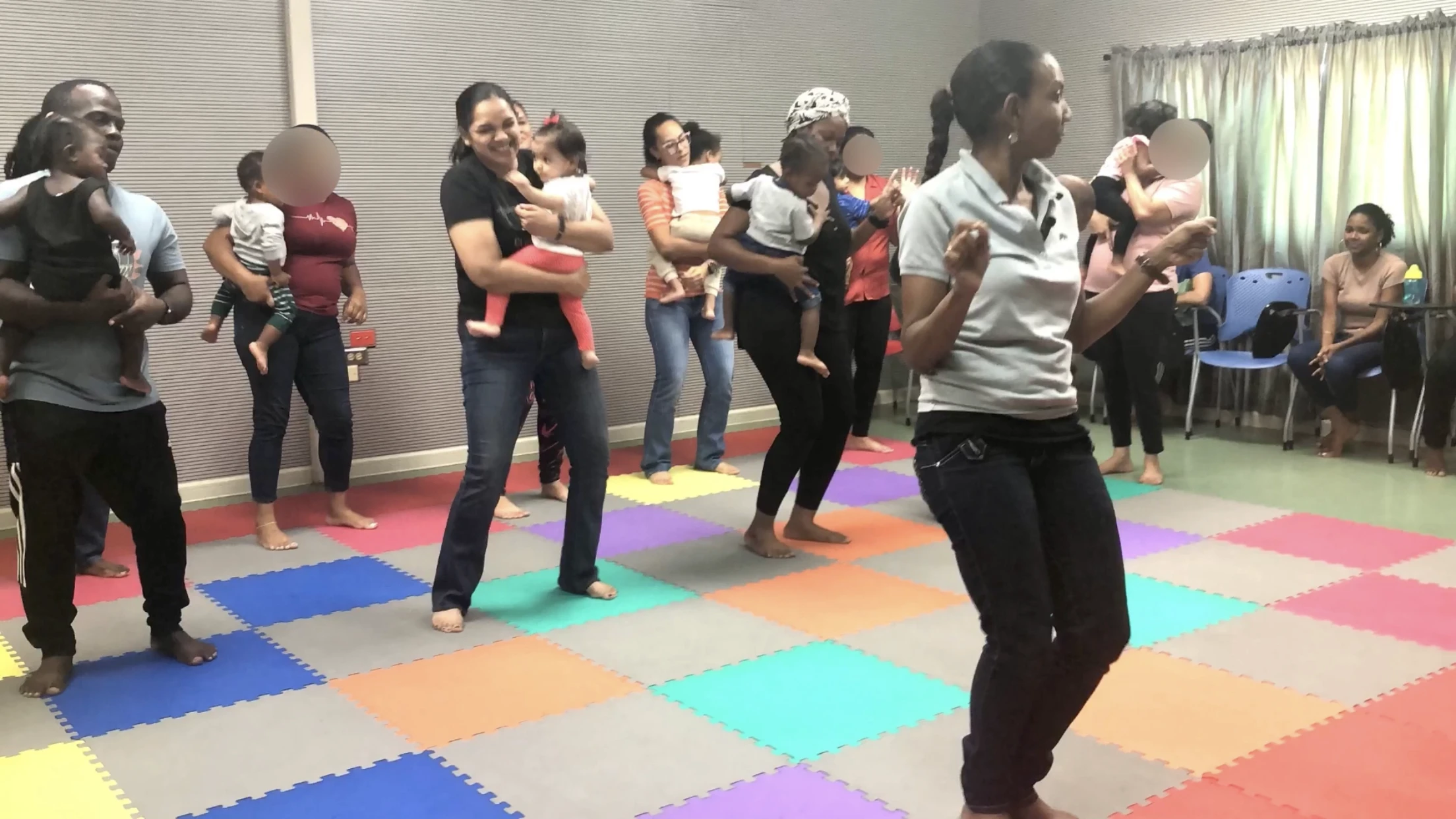 Toddler engaged in purposeful musical play