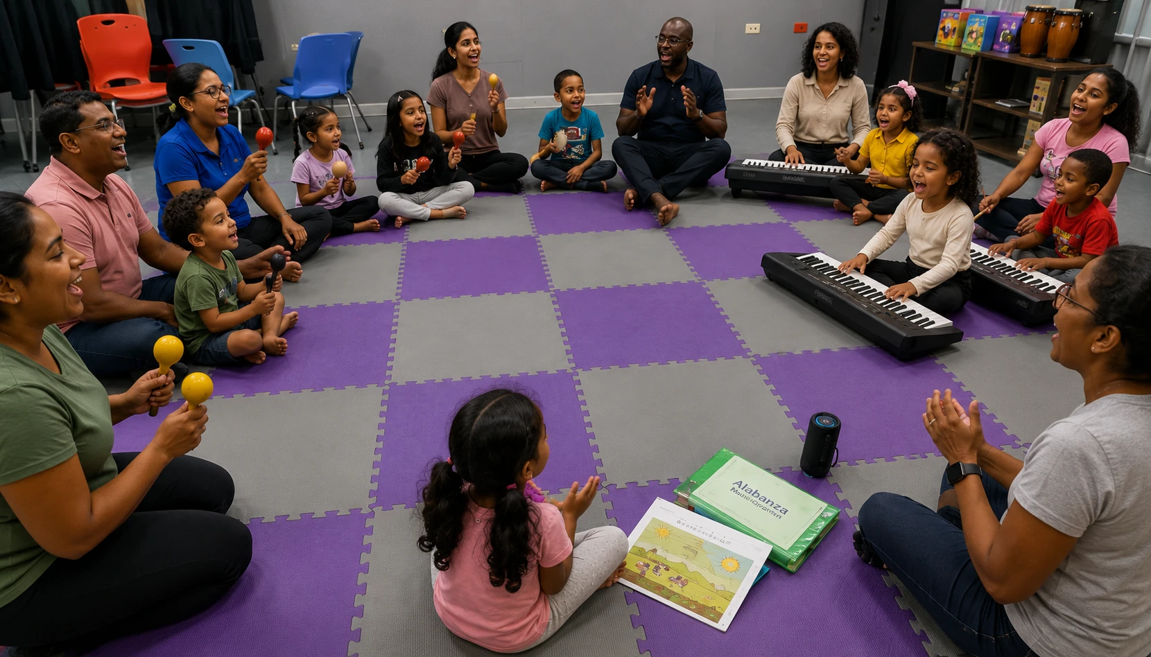 Preparatory Piano and Voice class with parents participating