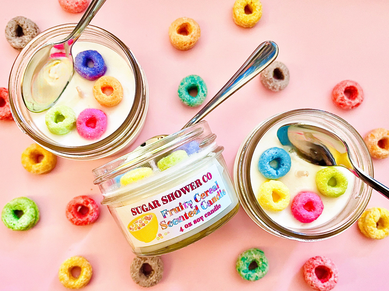 2 OFF! Fruity Cereal Soy Wax Candle Sugar Shower Co. LLC