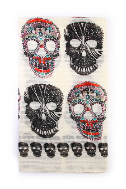 White Skull Scarf