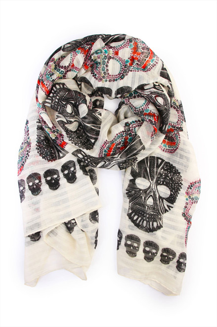 White Skull Scarf